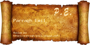 Parragh Emil névjegykártya